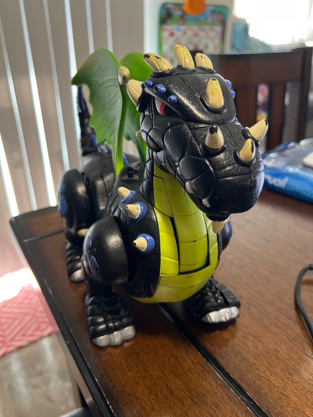 Imaginext Dragon Black Mattel 2007 Walking Roaring Flapping 12" long WORKS